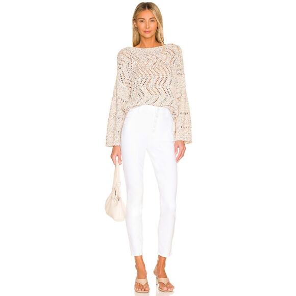 NWT Paige Revolve Emmie Ankle Jeans Button Fly Mid Rise Crisp White Size 25 - Picture 1 of 12